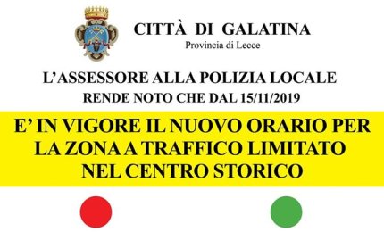 I nuovi orari di accesso nella ZTL di Galatina