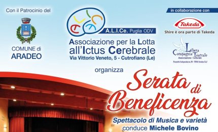A.L.I.Ce. Puglia ODV organizza una serata di beneficenza ad Aradeo