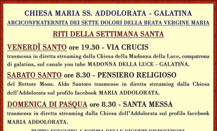 Il Triduo Pasquale dell'Arciconfraternita dell'Addolorata di Galatina