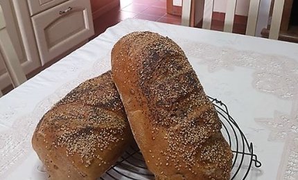 'Pane integrale con semi di sesamo e di papavero'. La ricetta di Gino Rossetti