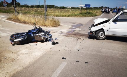 Motociclista finisce in codice rosso sul solito incrocio pericoloso della Galatina Copertino