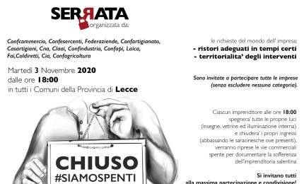 #siamospenti, serrata degli imprenidtori salentini