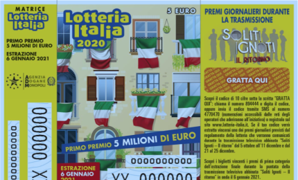 Lotteria Italia, venduti 4,6 milioni di biglietti