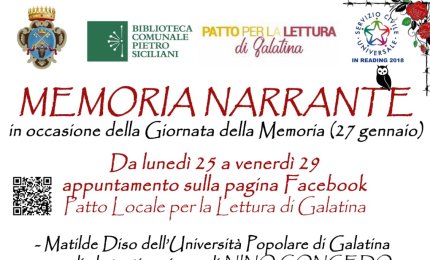 A Galatina &quot;Memorie narranti&quot; per la Giornata della Memoria