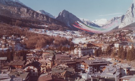 Le Frecce Tricolori a Cortina per i Campionati del Mondo di sci alpino 