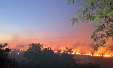 Fiamme nelle campagne di Collemeto e nella zona industriale di Galatina-Soleto