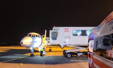 Volo d'emergenza da Brindisi a Linate di un trentunenne ricoverato a Lecce e in pericolo di vita