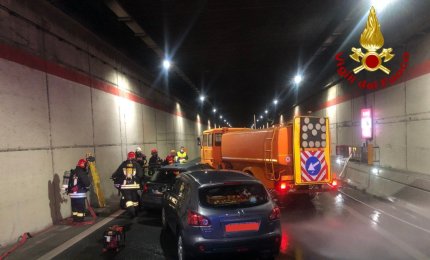 Incidente con fiamme in galleria. Esercitazione riuscita