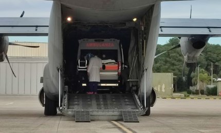 Volo salvavita da Galatina a Venezia con un C130 dell'Aeronautica Militare