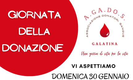 Domenica 30 Gennaio si dona  il sangue a Galatina con A.GA.DO.S.