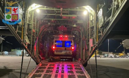 Bimba di un mese in gravi condizioni trasportata con un C130 da Brindisi a Roma