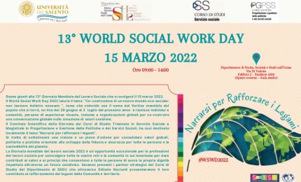“Giornata mondiale del lavoro sociale”, un incontro a Lecce