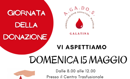 Domenica 15 Maggio si dona il sangue con AGADOS
