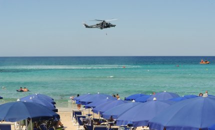 Ricerca e soccorso in mare, esercitazione del 61° Stormo di Galatina a Lido Conchiglie