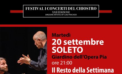 Peppe Servillo a Soleto per 'I Concerti del Chiostro'