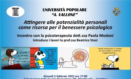 “Attingere alle potenzialità personali come risorsa per il benessere psicologico”