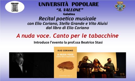 “A nuda voce. Canto per le tabacchine”