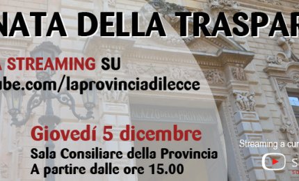 'Prevenire la corruzione con la trasparenza', un'iniziativa su youtube della Provincia di Lecce