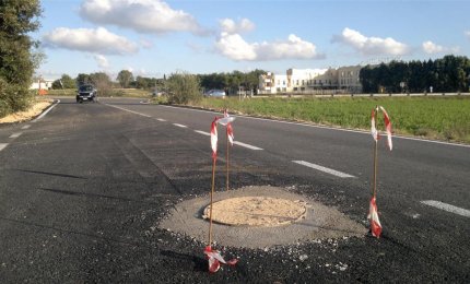 Ostacoli mal segnalati sulla Galatina - Lecce. I Carabinieri di Maglie tamponano la situazione di pericolo