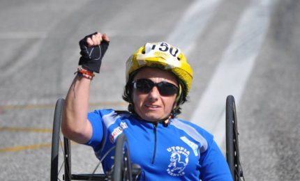 Grazia Turco a San Marino per la quinta tappa del giro d'Italia in Handbike