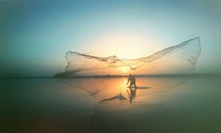 Una rete gettata nel mare