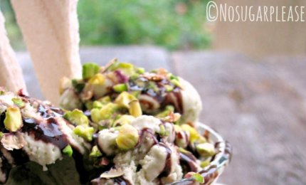 Gelato alla crema al pistacchio di Bronte e miele bio (senza gelatiera) 