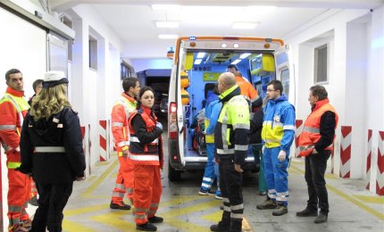 Ricoverata a Galatina l'anziana che ha perso il marito sul traghetto in fiamme
