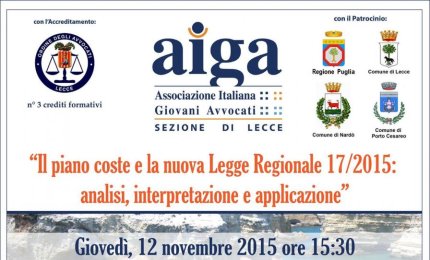 “Il piano coste e la nuova Legge Regionale&quot;, un convegno alle Cantelmo