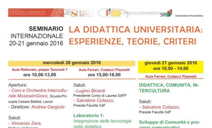  “La Didattica Universitaria: esperienze, teorie, criteri”