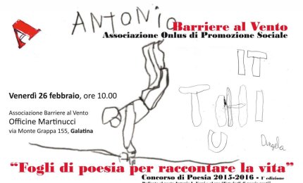 “Fogli di poesia per raccontare la vita”