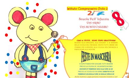 Carnevale al Polo 2 di Galatina. "Topo Grattugia invita tutti i bimbi"