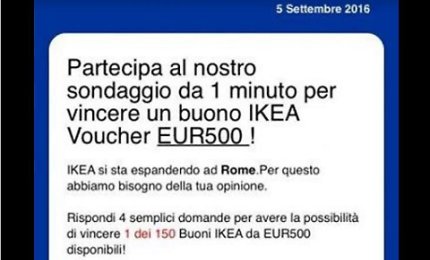 Un sondaggio Ikea? No, è una truffa
