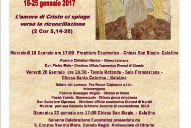 Le iniziative della settimana di preghiera per l'Unità dei cristiani