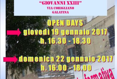 Open-day nel pomeriggio alla Giovanni XXIII