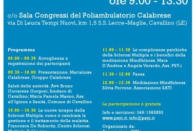 "Mindfulness e qualità della vita in persone affette da sclerosi multipla"
