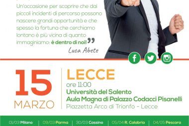“Ricerca la fortuna che è in te”, Luca Abete ad Unisalento
