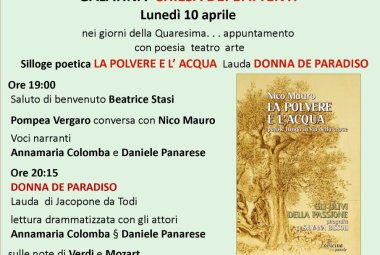 "Nei giorni della Quaresima… appuntamento con poesia teatro arte" nella Chiesa dei Battenti 