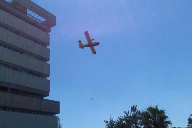 I Canadair scongiurano lo sgombero dell'Ospedale di Gallipoli