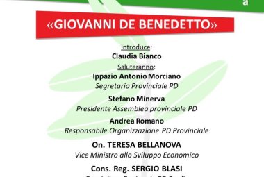 Intitolazione a Giovanni De Benedetto della sezione PD di Noha