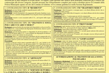 In un manifesto le nuove regole per l'accesso nelle Zone a Traffico Limitato di Galatina
