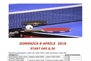 Gran Gala’ della racchetta, aperte le iscrizioni al torneo amatoriale di tennistavolo del Csi