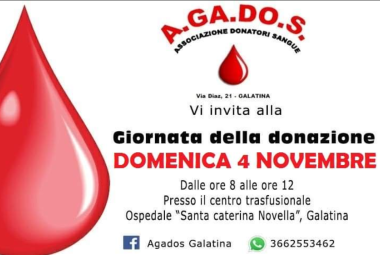 Domenica si dona il sangue presso l'Ospedale di Galatina
