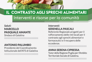 Presentazione del bando regionale per il finanziamento dei progetti in ambito sociale, per il recupero e riutilizzo di eccedenze alimentari in Puglia