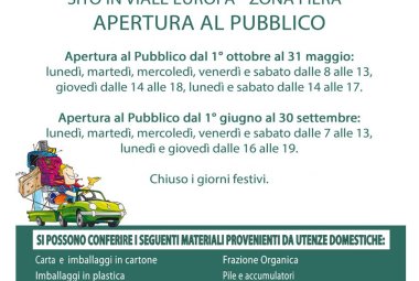 Riapre il Centro Comunale di Raccolta
