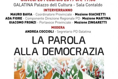 Primarie PD, a Galatina le tre mozioni a confronto