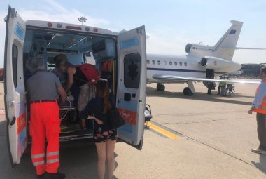 Neonato in pericolo di vita trasportato con un Falcon 900 da Cagliari a Milano