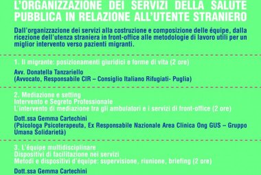 “L’organizzazione dei servizi della salute pubblica in relazione all’utente straniero"