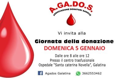 Domenica 5 Gennaio si dona “Una goccia di vita per la vita!" 