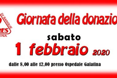 Sabato 1 febbraio si dona il sangue con la Fratres