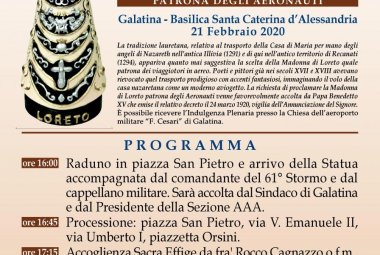 L'Associazione Arma Aeronautica di Galatina si prepara ad accogliere la statua della Madonna di Loreto